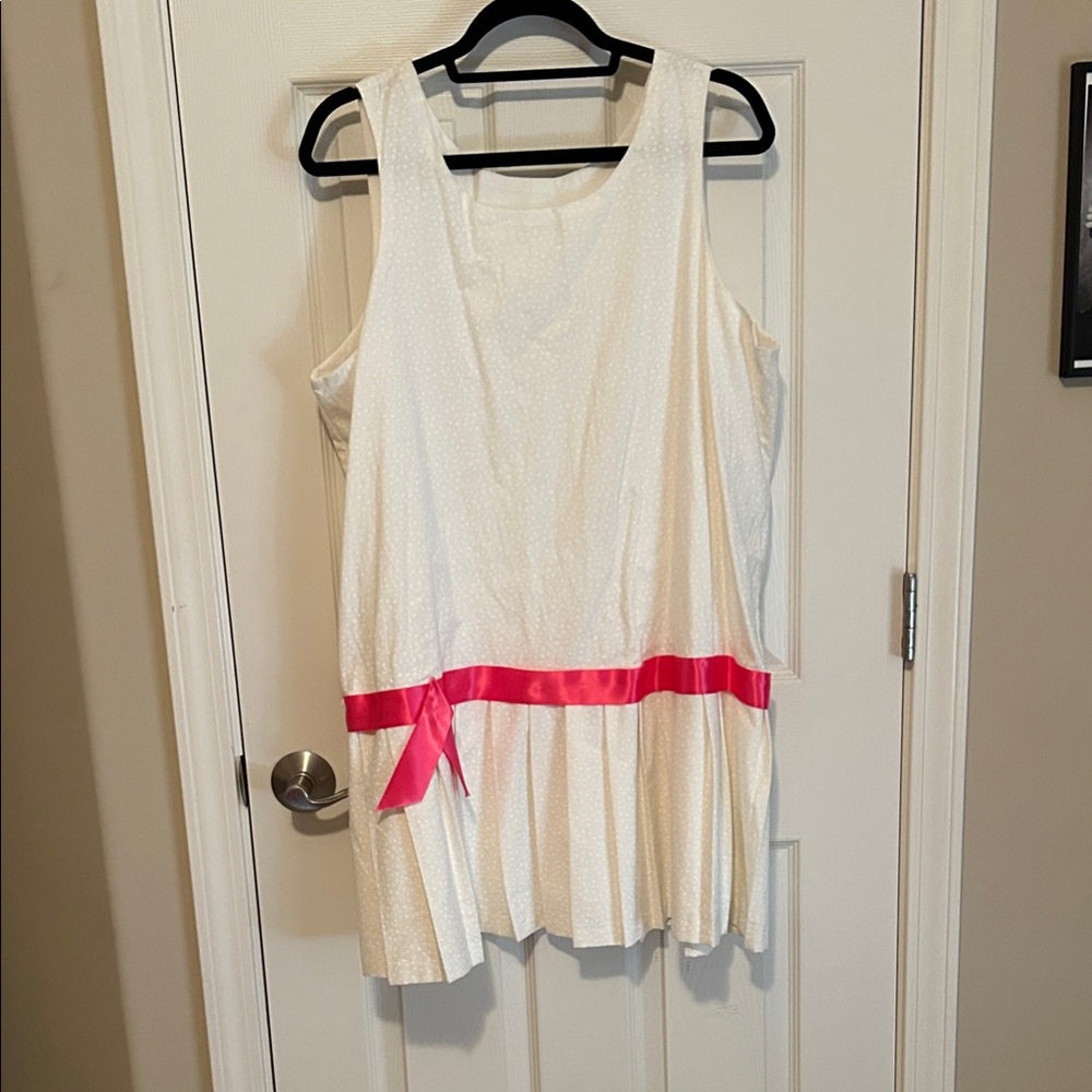 Source Unknown White Dress with Pink Ribbon